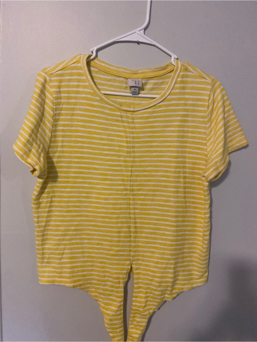 Yellow & White Striped Tie top